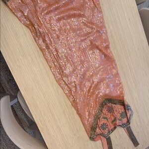 Not Rated Salmon and Bronze Sequined  Slip Dress